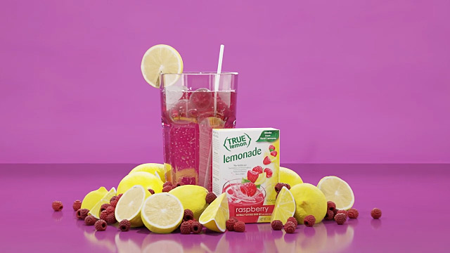 Image from the True Lemon Raspberry Ingredient Heroes 15 second video that Digital Amplification produced for YouTube, streaming video and OTT