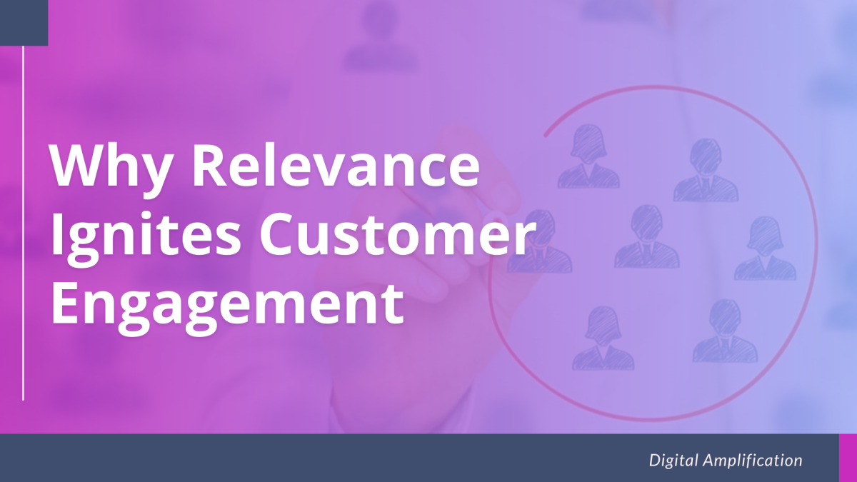 Text based graphic promoting the importance of customer engagement through relevance.