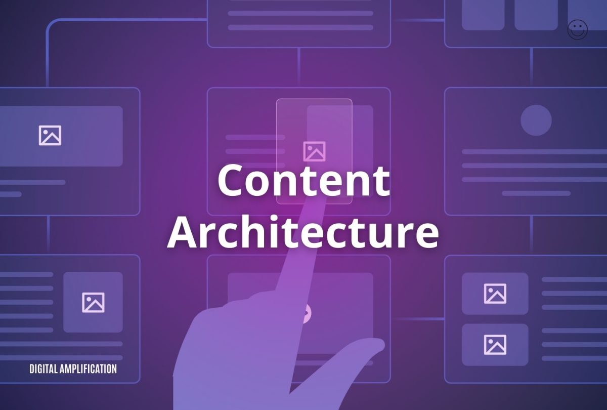 “Content Architecture” written against a purple background